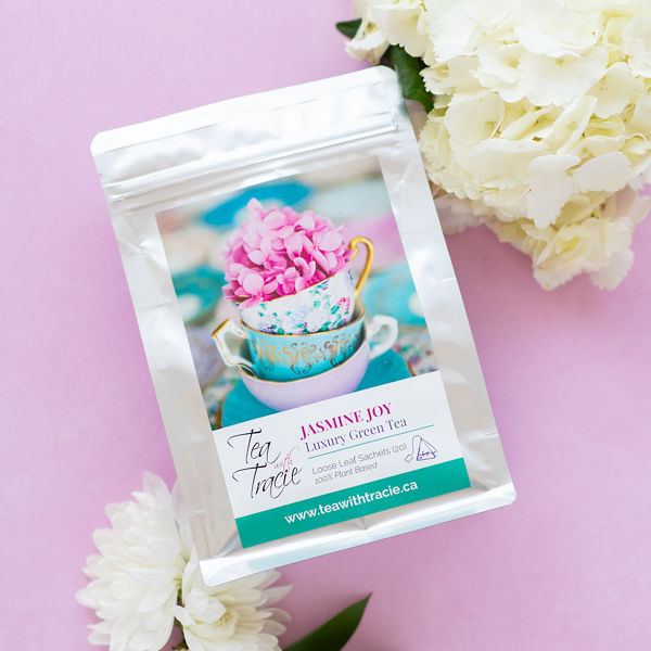 Jasmine Joy jasmine green tea pouch by Tea with Tracie