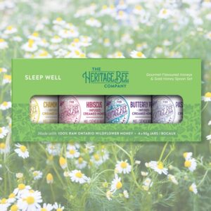 SLEEP WELL Gourmet Honey Gift Set & Gold Honey Spoon